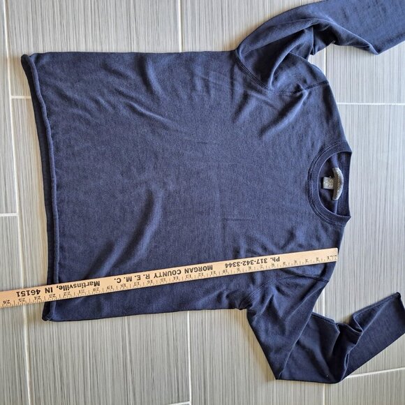 Banana Republic Women's Small Navy Blue Silk Cotton Pullover Sweater Rolled Rem - Picture 7 of 7